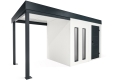 Garden house with two skylights and 2m left carport